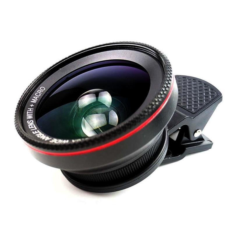 HD Профессиональный оптический стеклянный объектив для мобильного телефона 0,45X 0,6X (120 градусов) Широкоугольные + макрообъективы с увеличением 15X для iPhone Android Lentes