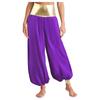 Women Metallic Hippie Pants Arabian Princess Costume Shiny Patchwork Lantern Harem Pants Cosplay Halloween