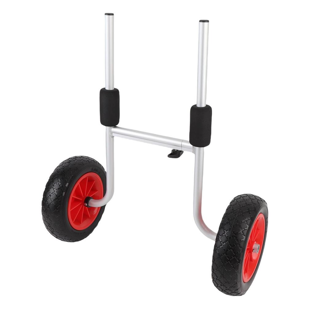Kayak Cart with 10 Inch Solid Wheels Adjustable Width Heavy Duty Foldable Canoe Carrier Boat Trailer Transport