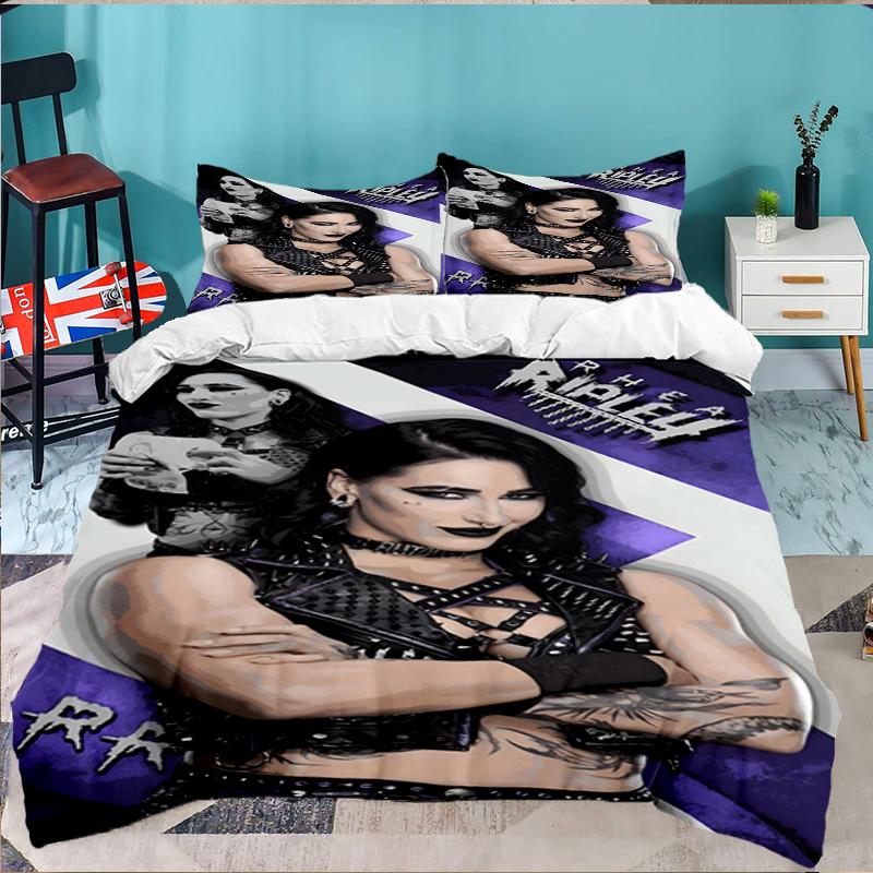 3PCS Wrestling Diva Championship Bedding set,Ideal for1pc Duvet Cover And 2pcs Pillowcases Perfect for Christmas gift,Ideal for Bedroom, Dormitory