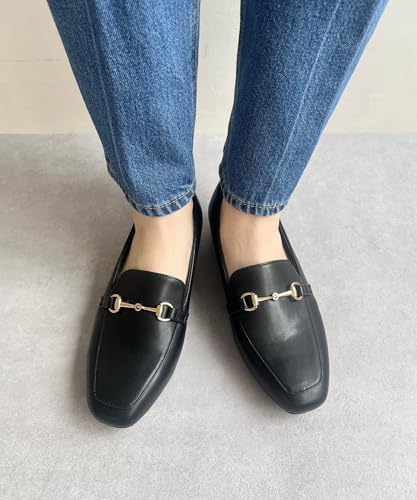 [Туфли, в которых можно прыгать] Лоферы с квадратным носком и декоративными элементами / R-3210