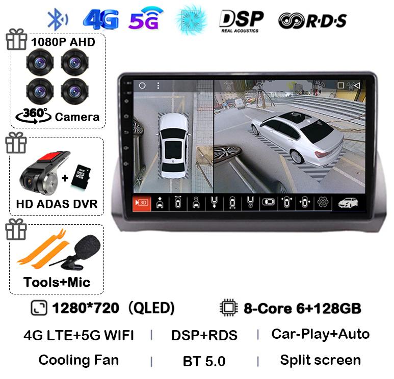 Android 14 Carplay Auto For Fiat Argo 2019 2020 2021 2022 Stereo Multimedia Autoradio DSP Car Radio Video Player GPS 360 Camera