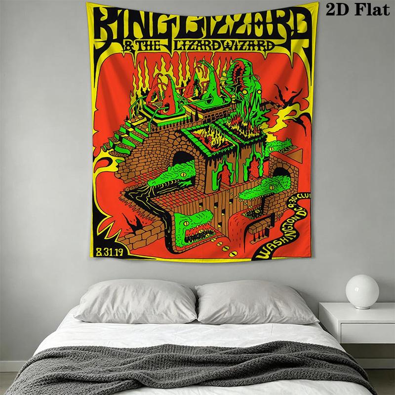 Lizard Rock Wizard Band Pattern Home Decor Tapestry, Wall Hanging, Decorative RV Wall Cloth.NGT0928576