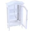 1:12 Dollhouse Miniature Furniture White Wood Display Cabinet Cupboard Showcase
