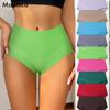 Women's Milk Silk High Waist Large Size Panties Dopamine Color Panties Antibacterial Crotch Women's Panties Briefs