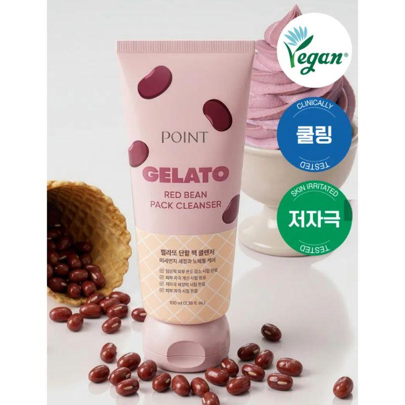 Point Гель-очиститель для лица с красной фасолью Gelato, увлажняющий, охлаждающий, веганский, для глубокого, но мягкого очищения, корейская косметика, 100 мл