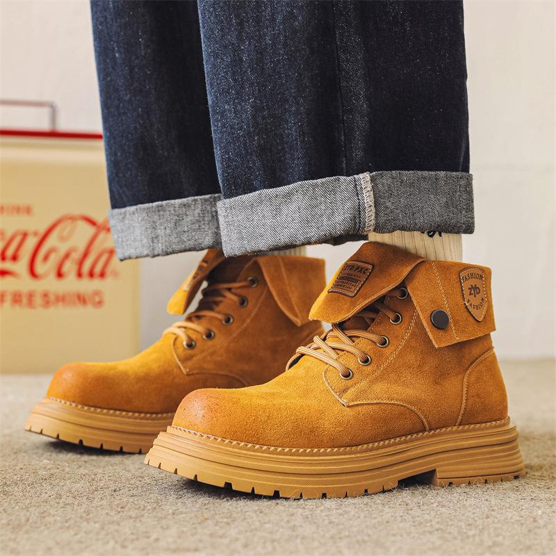 Мужские ботинки Мартин, ботинки цвета ревеня, полусапоги, новинка зимы 2024, высокие дерби, ботинки-инструменты 11306-J