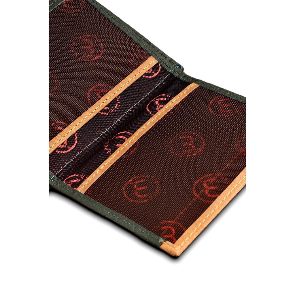 Роскошный мужской кошелек цвета хаки Camel с монетными глазами