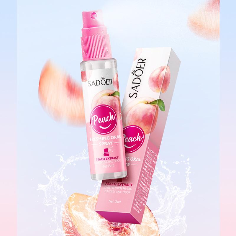 Спрей для полости рта 18 млSADOER Мята Персик Лимон Спрей для свежего дыхания