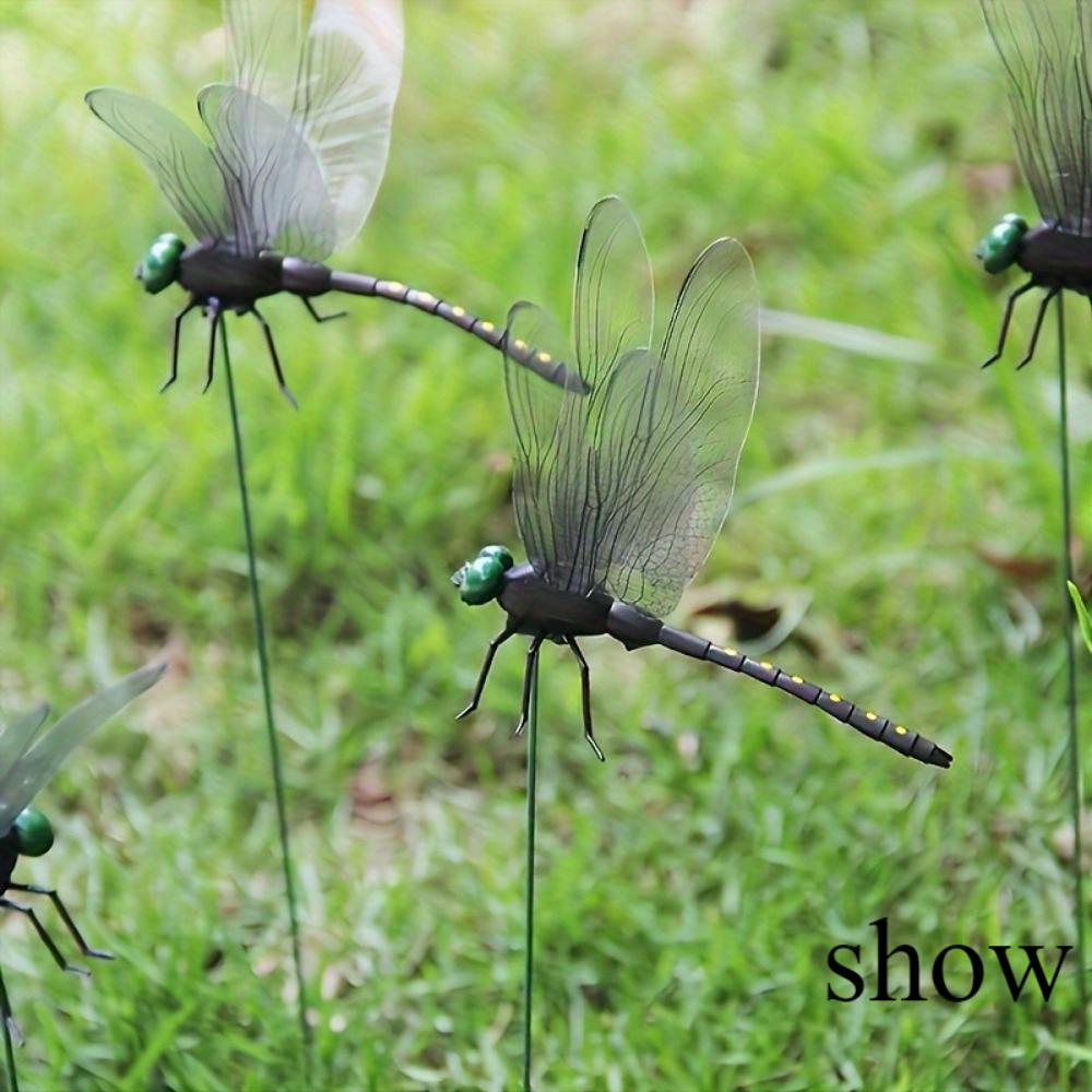 5-Piece Dragonfly Garden Plug - Durable Plastic for Flowerpot Decoration and Autumn Celebrations