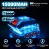 Беспроводная мойка высокого давления 652 PSI - 2×15000 мАч, насадка 6-в-1 и шланг 6 м, 3 источника воды(Кран/Ведро/Бутылка), с запорным клапаном, кран-соединитель