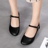 2025 весна и осень неглубокий вырез мягкая подошва туфли для мам универсальные из мягкой кожи туфли Doudou толстый каблук женские кожаные туфли круглый носок низкий каблук