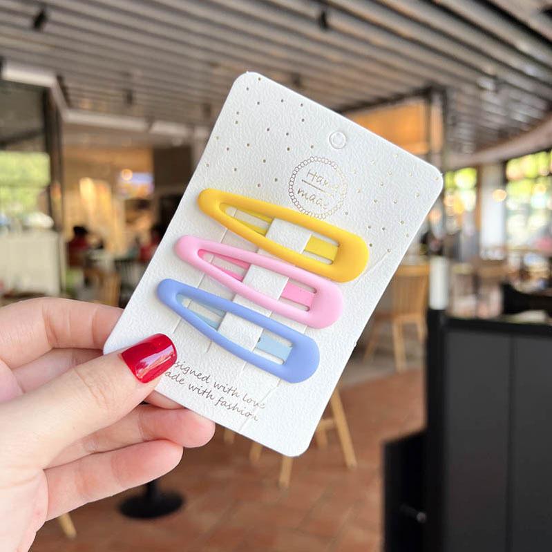 3 шт., матовые заколки для девочек, овальные, треугольные и квадратные заколки для волос со звездами для детей, заколки для волос, заколки для волос Click Clack