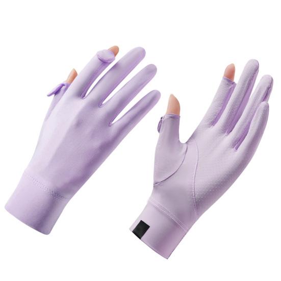 1 пара велосипедных перчаток, дышащие эластичные перчатки из ледяного шелка, защита рук, тонкие противоскользящие насадки на палец, солнцезащитный крем, противоскользящие силиконовые женские перчатки с полными пальцами