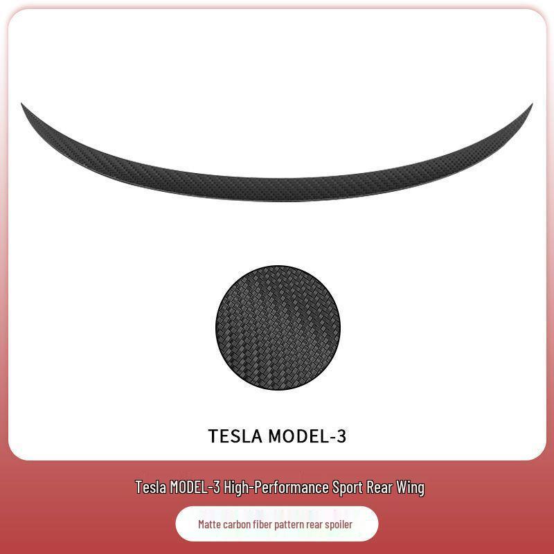 Заднее крыло из углеволокна для Tesla Model Y/3: Улучшает характеристики, снижает сопротивление ветра, не требует сверления.