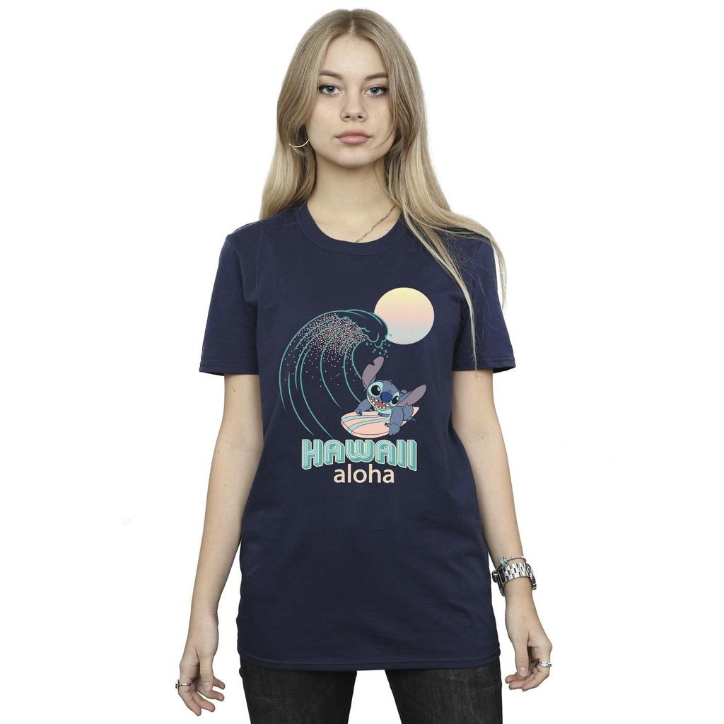 Disney Womens/Ladies Lilo And Stitch Hawaii Cotton Boyfriend T-Shirt