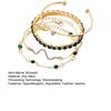 4Pcs/Set Women Bracelet Bangle Hypoallergenic Adjustable Faux Gemstone Rhinestone Snake Bracelet Golden Bangle Fashion