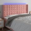 LED Headboard Pink 203x16x118 128 cm Velvet