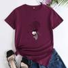 Summer Round Neck Printed Top Fashionable Casual Short Sleeved Women's Pure Cotton T-shirts