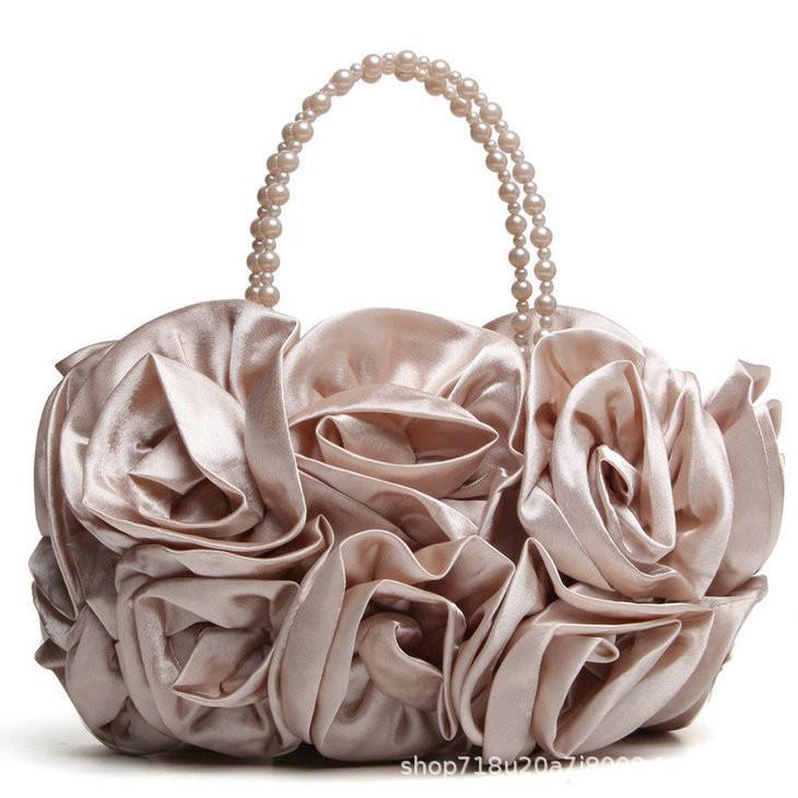 Вечерняя сумочка из парчи «Лунный цветок» - Корейский свадебный и для подружек невесты косметичка