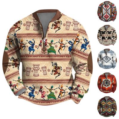 Мужская повседневная толстовка в стиле ретро с градиентным принтом