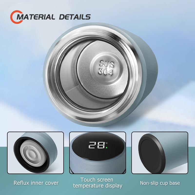 AAAYS1 For Opel 304 Stainless Steel Thermos Cup Smart Display Vacuum Water Cup Insignia Corsa Zafira Mokka Grandland Antara Ampera