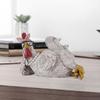 Good Morning Chicken Figurine Resin Sitting Lying Hen Statue Sculpture Home Office Desktop Bookshelf Decoration Ornament Festival Gift