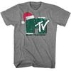 Футболка MTV с шапкой Санты Графитовый Хизер Мужские Женские Футболки Топ