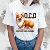 Corgi Disorder Print T Shirt Short Sleeve O Neck Loose Women Summer Cool Tshirt Men Tee Shirt Tops Clothes T-Shirts Women’s