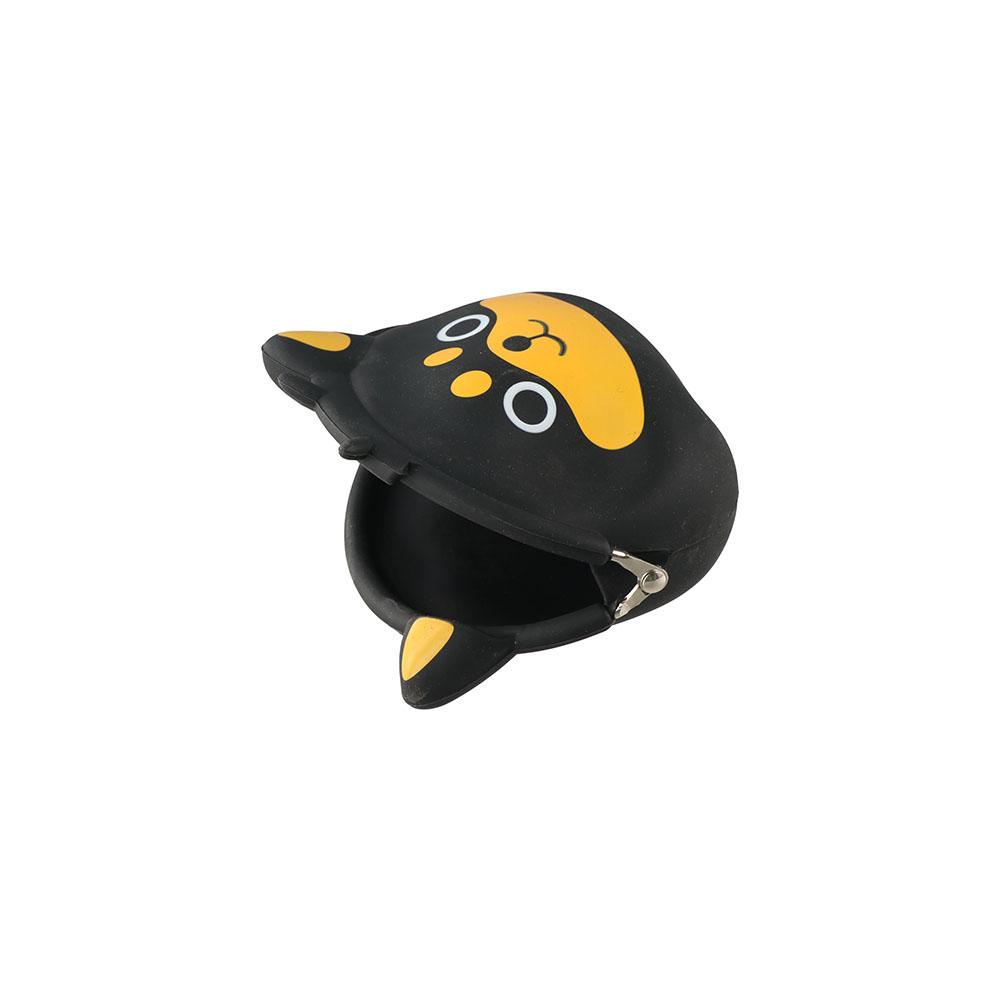 Solid Color Small Animal Wallet Mini Data Cable Storage Bag Cartoon Silicone Coin Purse Gift