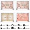 Rose Gold Spotted Balloon Happy Birthday Backdrop Banner Background Girls Decoration 5x3ft