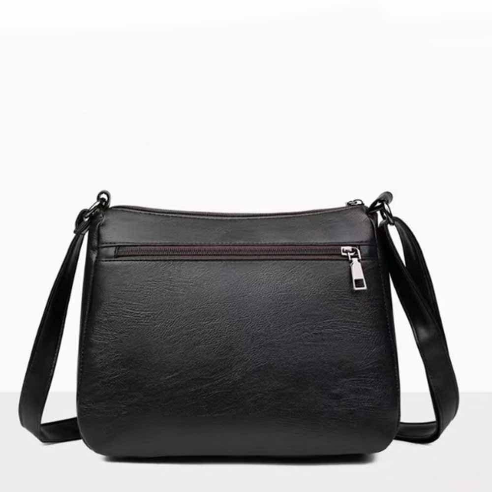 Large Capacity Women PU Shoulder Bag Minimalist Waterproof Crossbody Handbag Vintage PU Leather Messenger Bag Phone Purse