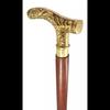 Derby Head Handle Wooden Walking Stick Cane Golden Finish 36" Style Gift