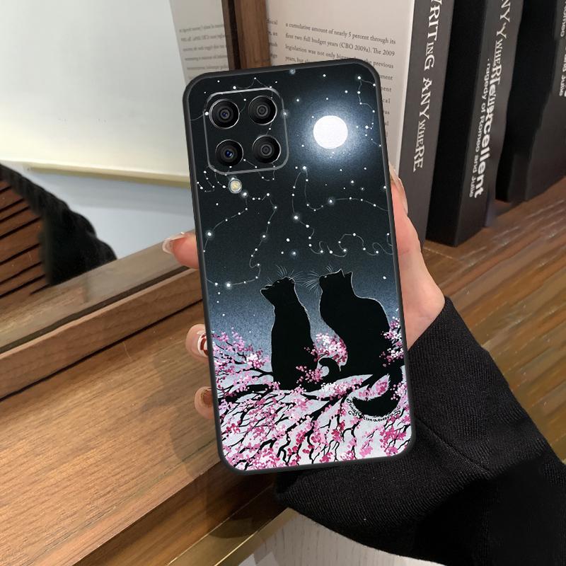 Черный Кошачий Лицо Китти Чехол Для Samsung Galaxy M31 M21 M11 M20 M23 M54 M14 M34 M13 M52 M32 M12 M16 M36 M56 M15 M55