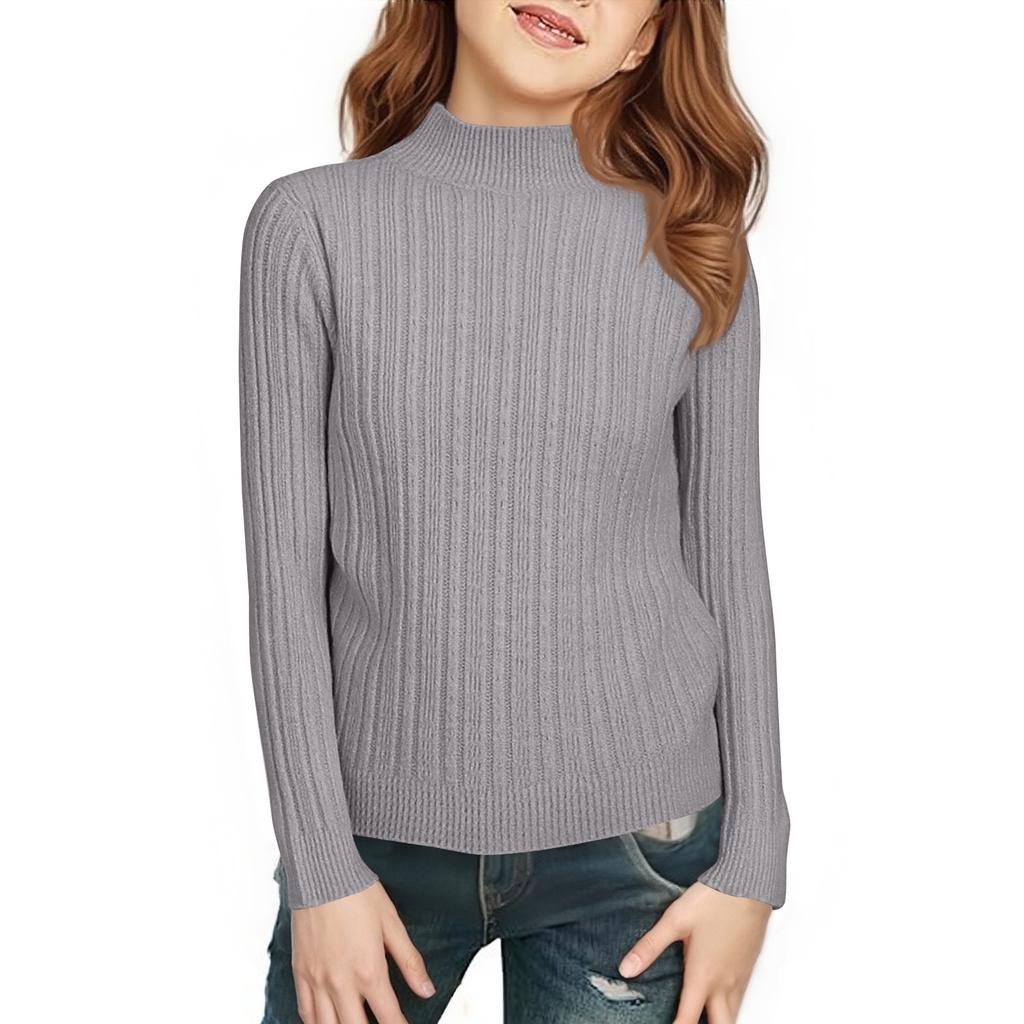 Детская модная повседневная футболка с полувысоким воротником, базовая, с длинным рукавом