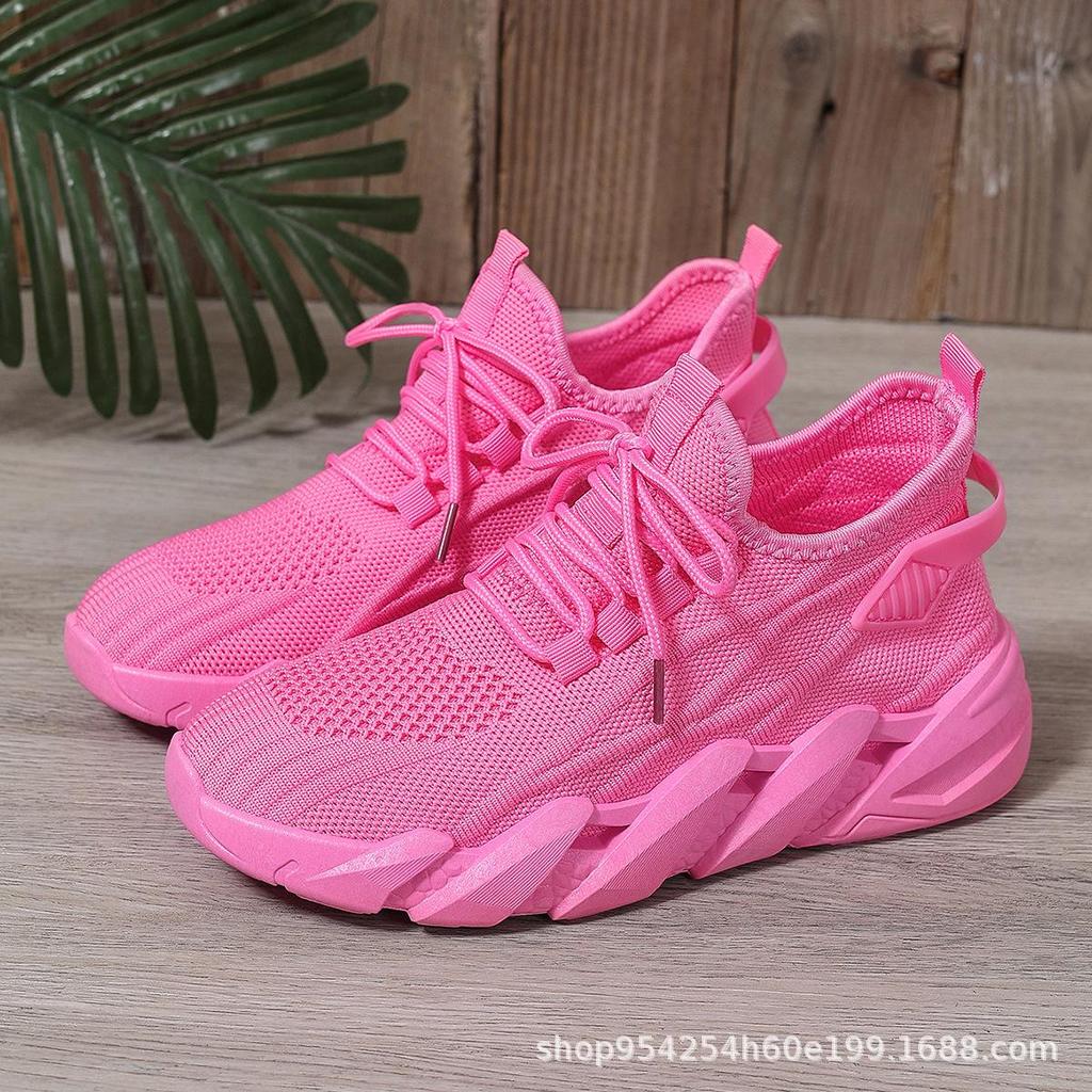 Кроссовки для бега, женская повседневная спортивная обувь с мягкой подошвой, дышащие одинарные туфли, сетчатые туфли Fly Woven Mesh, спортивная обувь