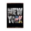New York Metal Posters Vintage Tin Sign USA Flag Bar Pub Club Toilet Wall Decor Home Plate Retro Plaques 20x30 Cm