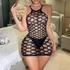 Night Dress Fishnet Hot Erotic Underwear Mini Dress Porno Women Lingerie Mesh Bodysuits Sexy Costumes Lenceria Beach Dress