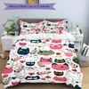 3pcs Cat Print Bedding Set, Ideal for Home Use, Suitable for Bedroom Decor (1*Duvet Cover + 1/2*Pillowcases, No Core) yy250821229