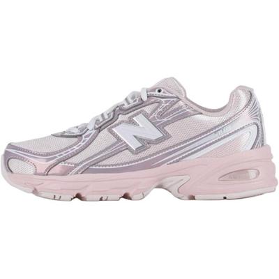 NB 740 Дышащие Устойчивые к истиранию Нескользящие Низкие Детские Беговые Кроссовки Розово-Серебристые Унисекс G7405GL