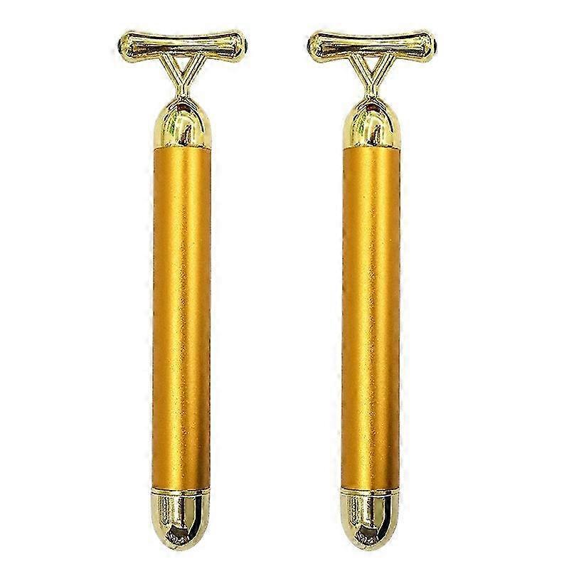 2025 Facial massager rollers Golden 3D roller electric facial rollers and T-shaped facial roller massager set