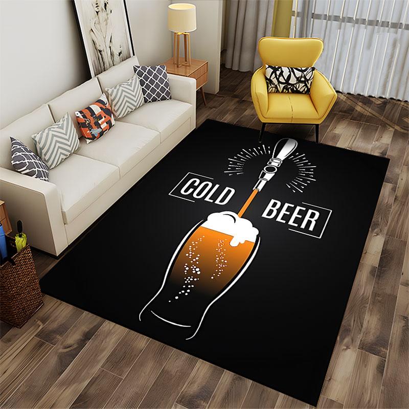 Cold Beer Tap Design Carpet suitable as a non-slip mat for the living room or bedroom sofa