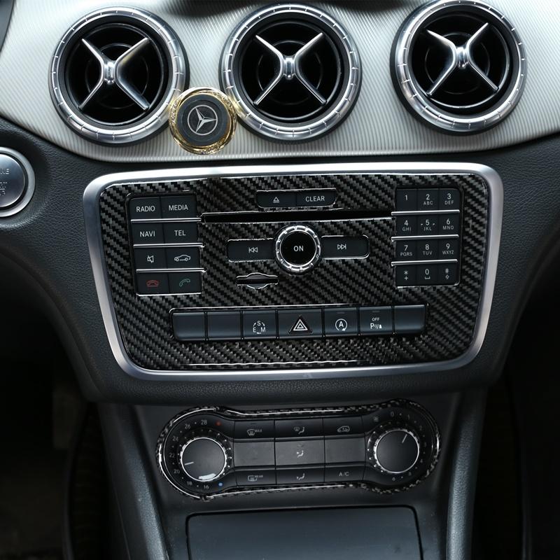 Углеродное волокно Стайлинг автомобиля, центральная консоль, мультимедийный компакт-диск, декоративная наклейка для Mercedes Benz A Class CLA 15-19 GLA 13-18