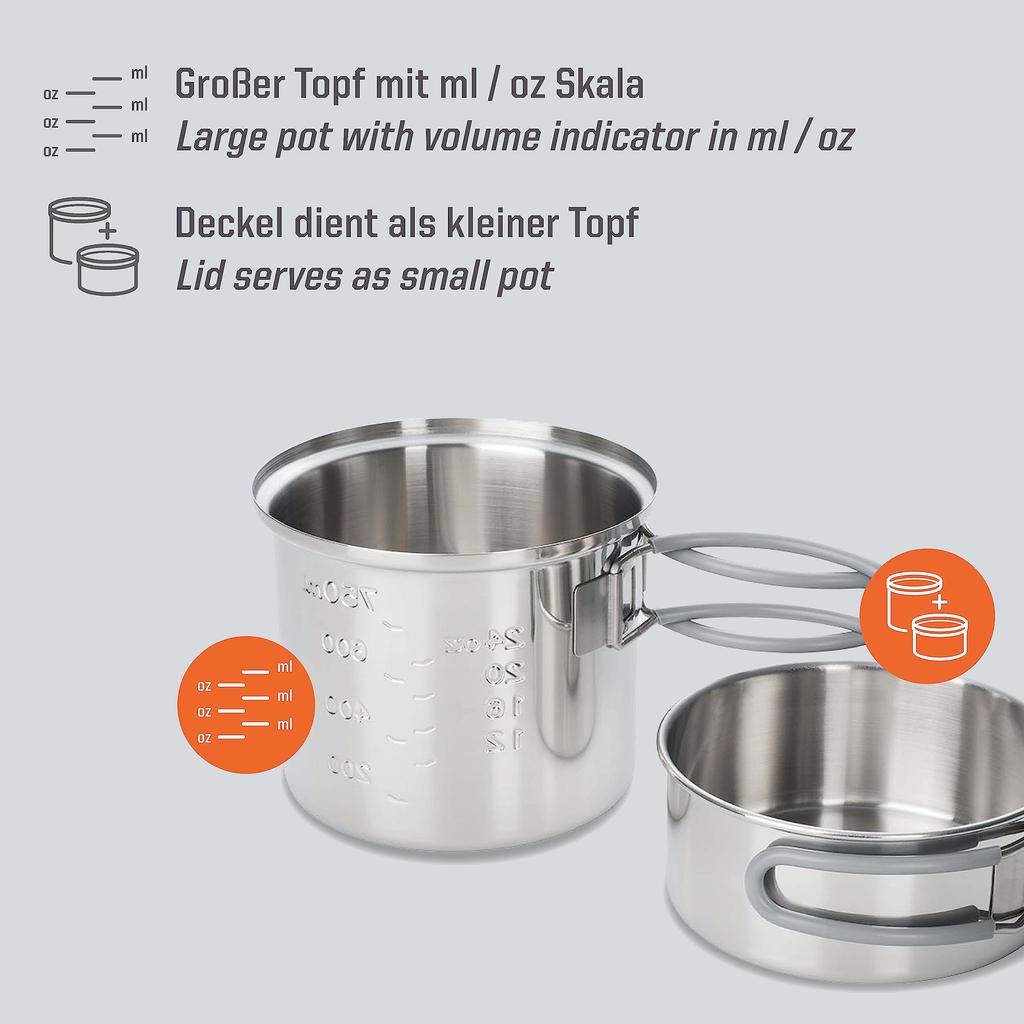 Esbit Outdoor Stainless Steel Pot 1000ml ESPT1000ST