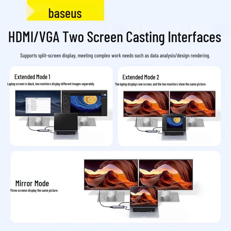 Baseus USB-C хаб 11-в-1 с PD 100 Вт и 4K HDMI
