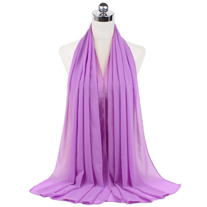 Muslim Chiffon Hijab Scarf Women Long Solid Color Head Wrap For Women Hijabs Scarves Ladies Muslim Veil Jersey Hijabs 180*70cm