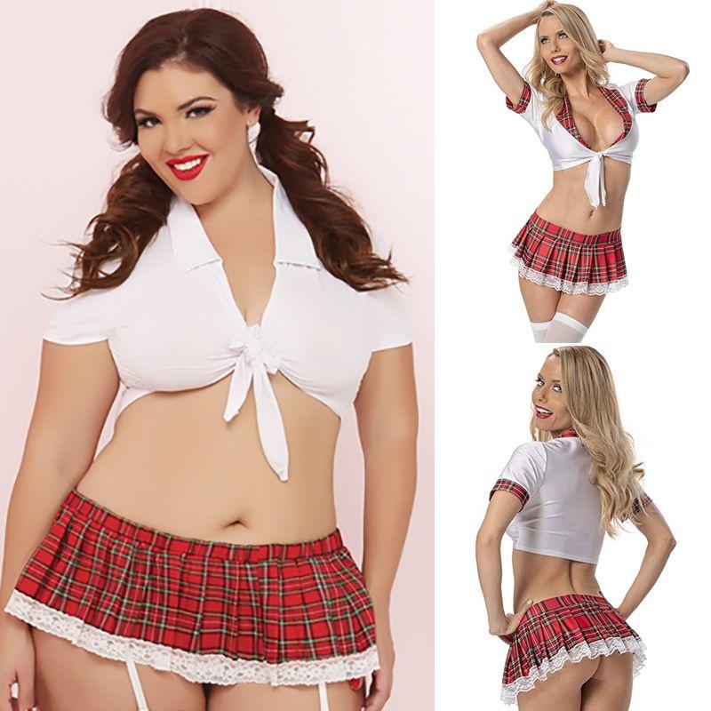 Women Lingerie Sexy Schoolgirl Student Uniform Cosplay Underwear Lace Dress