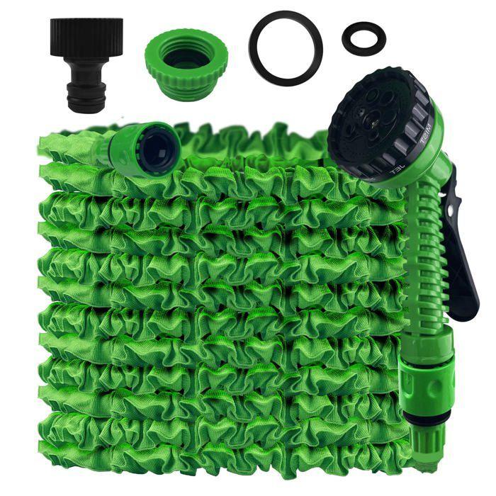 Tuyau d'arrosage extensible 15 m AIMOONSA – 7 modes, flexible anti-torsion, diamètre 10 mm