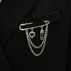 Metal Chain Tassel Chain Pin Butterfly Design Lapel Pin Chain Pendant Brooches  Wedding Party
