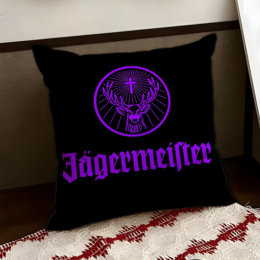 JJagermeister Cushion Cover Reversible Soft Durable Pillow Cover Home Car MultiScene Use for Daily Comfort